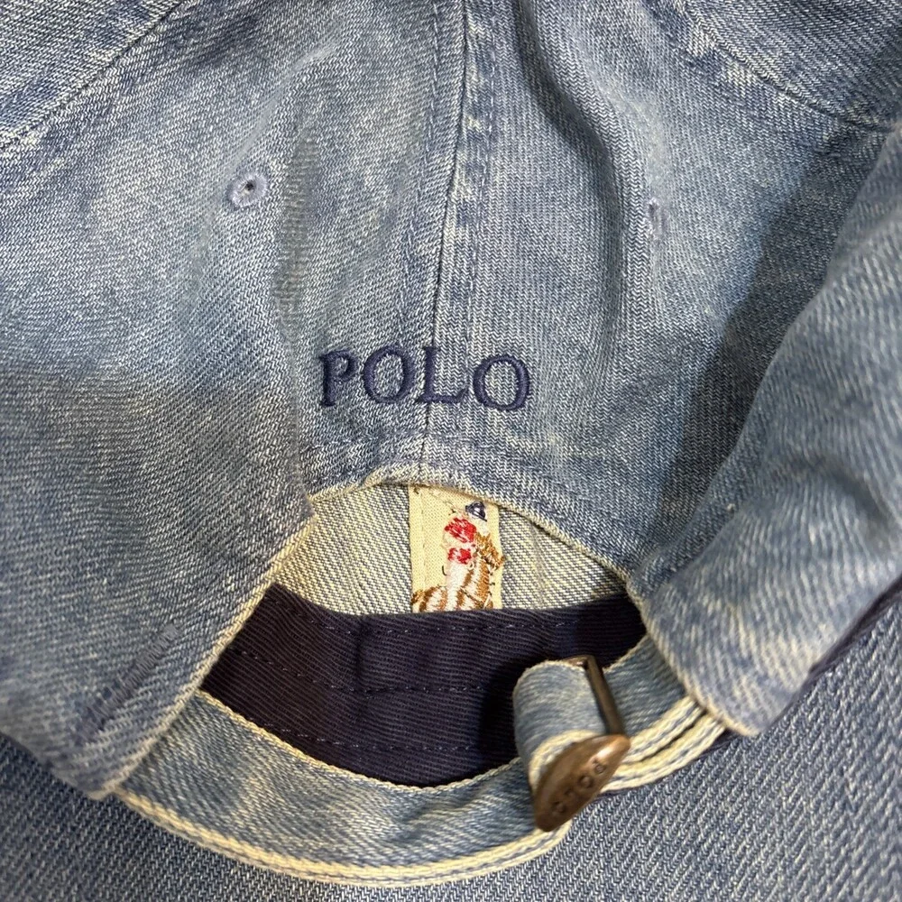 POLO RALPH LAUREN Mens Denim Ball Cap Medium Wash One Size - Picture 3 of 9
